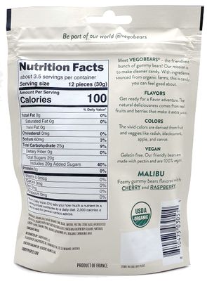 VegoBears Vegan Gummy Bears Variety Pack - Organic Gummy Bears, Vegan Gummies, Organic Candy, Vegan Candy, Gelatin-Free Gummies