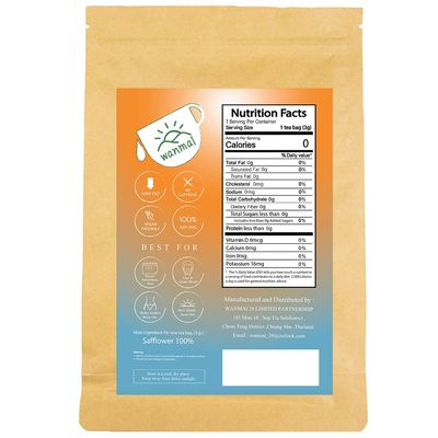 WANMAI29 Safflower Tea Bags, 30-Count, Natural Sugar Free Drink, Supports Vegan and Ketogenic Diets, No Caffeine or Harsh Additives, 100% Real Herb in Kraft Steeping Bag
