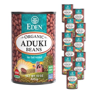 Eden Organic Aduki Beans, (Azuki, Adzuki), Non-GMO, No Salt Added, Red Beans, Macrobiotic, 15 oz. Can (12-Pack Case)