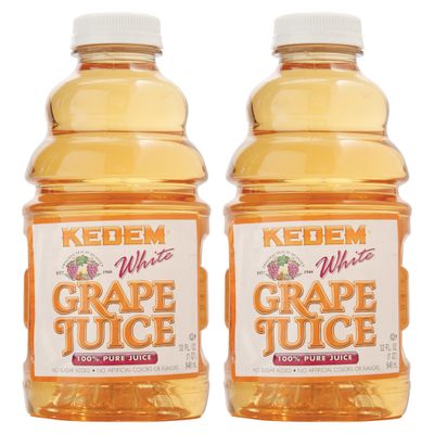 Kedem White Grape Juice, 32oz (2 Pack) | 100% Juice, No Sugar Added | Kosher for Passover