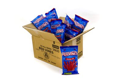 Red Vines Licorice Twists, Original Red Flavor, Soft &amp; Chewy Candy, 4 Ounce (Pack of 24)