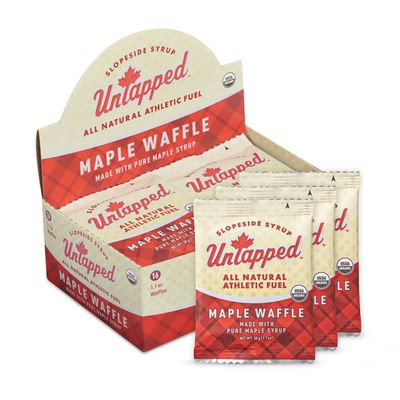 UnTapped Maple Organic Waffles 1.1 oz Each, Box of 16 - Endurance Sports Snacks Sweetened with Real Maple Syrup and Maple Sugar | Vegan &amp; Real Food Waffles | Ideal for Athletic Performance
