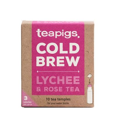 teapigs Lychee &amp; Rose Cold Brew Made With Whole Leaves (6 Packs of 10 Tea Bags)