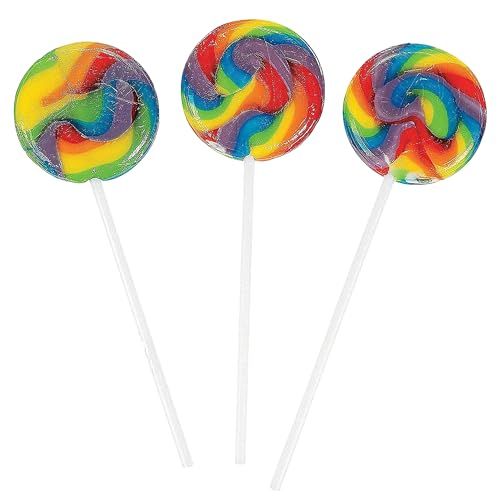 Fun Express Mini Rainbow Swirl Lollipops- Pack of 38, 1.25 Pounds