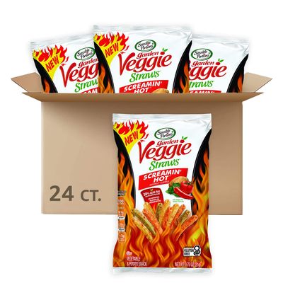 Sensible Portions Garden Veggie Straws, Screamin&#39; Hot, 0.75 Oz (Pack of 24)