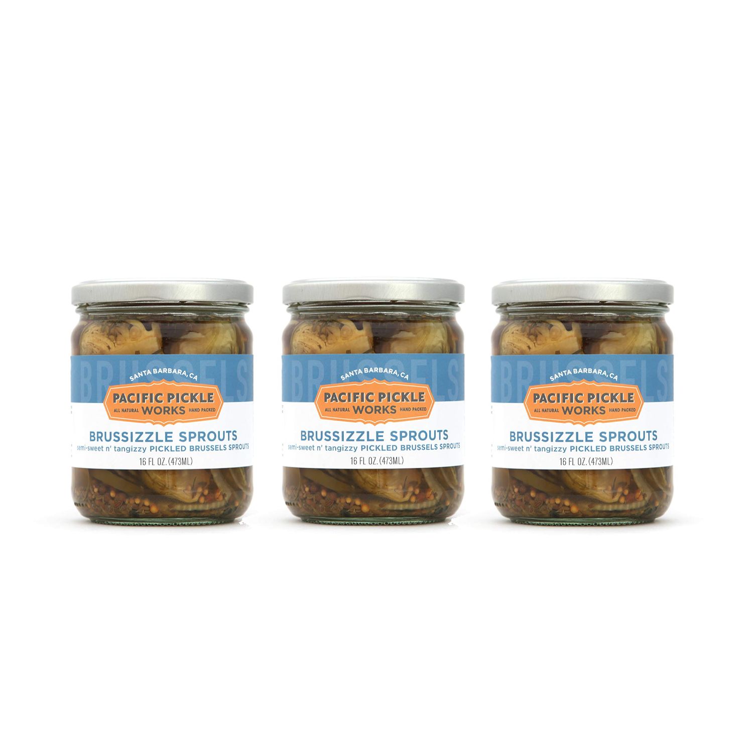 Brussizzle Sprouts (3-pack) - Semi-sweet pickled Brussels sprouts wedges 16oz