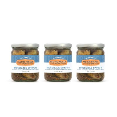 Brussizzle Sprouts (3-pack) - Semi-sweet pickled Brussels sprouts wedges 16oz