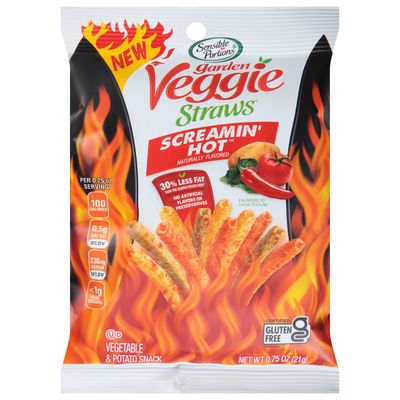 Sensible Portions Garden Veggie Straws, Screamin' Hot, 0.75 Oz (Pack of 24)
