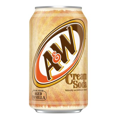 A&amp;W Cream Soda, Made With Aged Vanilla, 12 Fl Oz Can, (Pack of 18, Total of 216 Fl Oz)