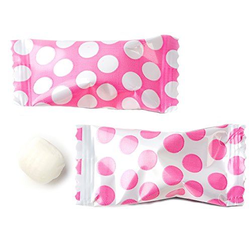 Polka Dot Peppermint Balls 100ct - After Dinner Mints Individually Wrapped - Soft &amp; Savory (Pink)