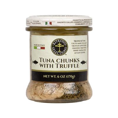 Ritrovo Selections Yellowfin Tuna in Olive Oil with Italian Black Truffle, 6 Oz Glass Jar