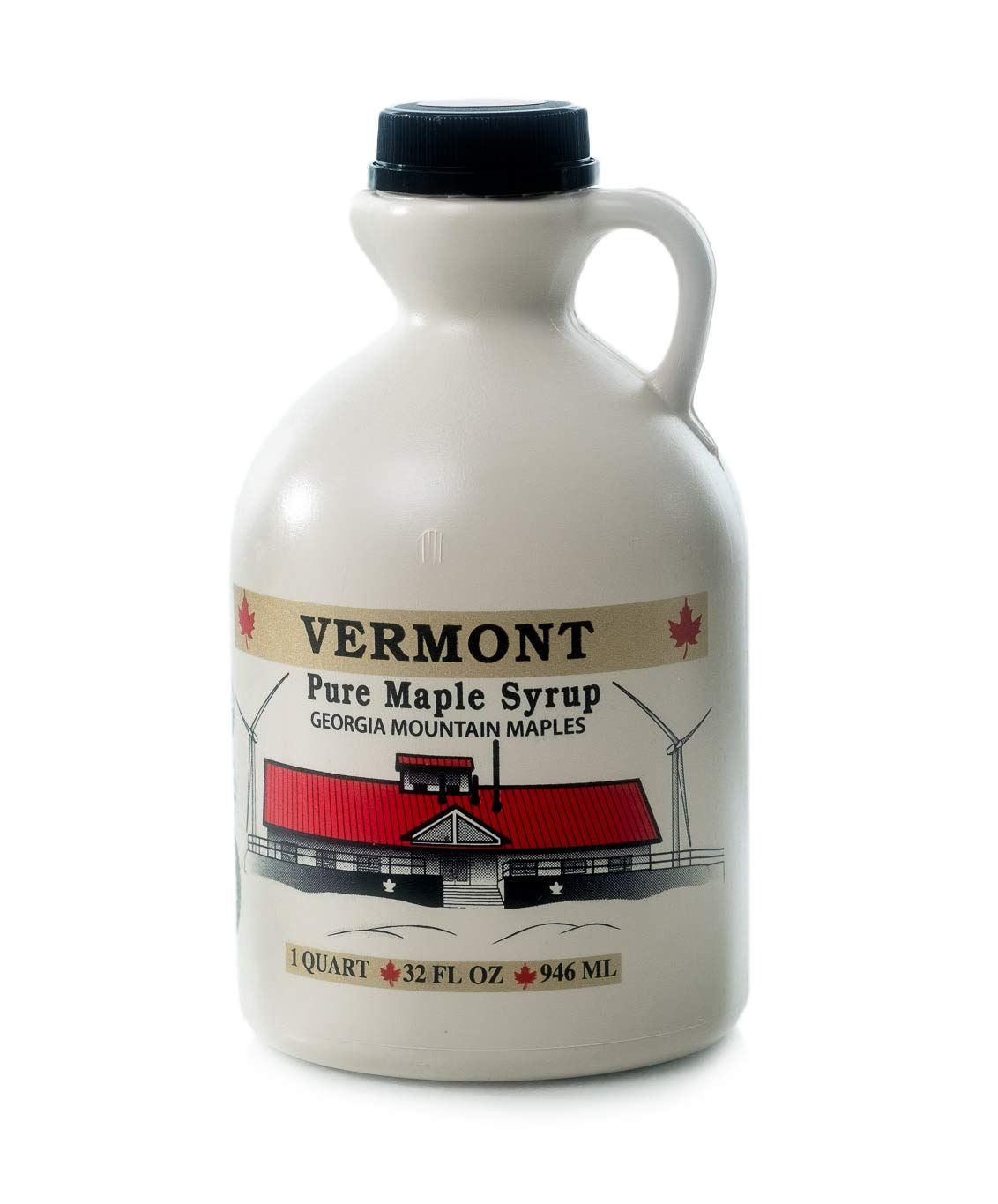 Georgia Mountain Maples of Vermont, Organic Maple Syrup, Amber Color Rich Taste, 32 Ounce