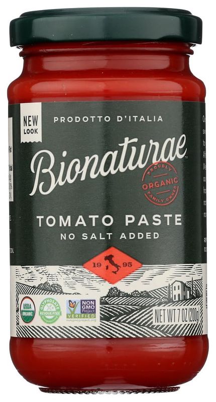 Bionaturae Tomato Paste - Organic - 7 oz - case of 12 - 100% Organic - No Salt Added - Made in Italy