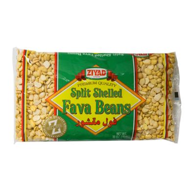 Ziyad Brand Premium Quality Split Shelled Fava Beans, Broad Bean, No Additives, No Preservatives, Perfect for Foul Mudammas 16oz