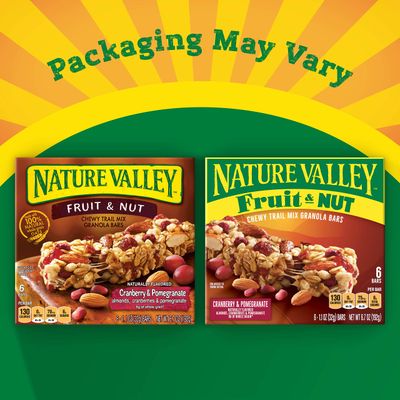 Nature Valley Chewy Fruit &amp; Nut Granola Bars, Cranberry Pomegranate, 6 Bars, 6.7 OZ (Pack of 6)