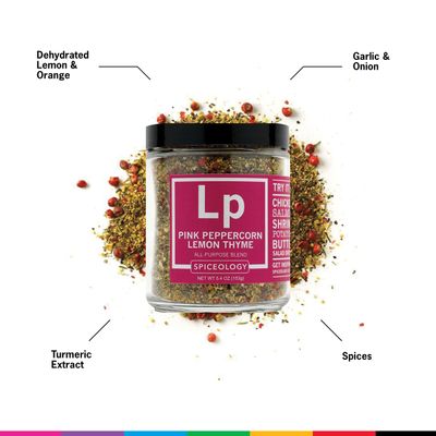 Spiceology - Pink Peppercorn Lemon Thyme All-Purpose Blend - Lemon Pepper Seasoning - 5.4 oz