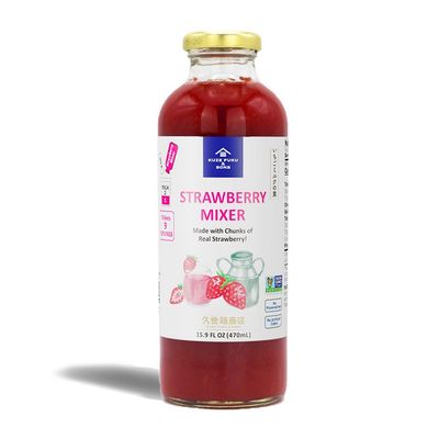 [KUZE FUKU &amp; SONS] Homemade Strawberry Mixer, Drink Mixer Made with Natural Non-GMO Fruit, No Artificial Flavors (16 Fl. Oz./ 473.17 ml) (16 FL. Oz, 1)