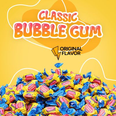 Global Gumball Bubble Gum, Original Flavor, Chewing Gum - 50 Pcs Twist Wrapped Gum - 12 Oz Individually Wrapped Bubblegum - Chewing Bubble Gum