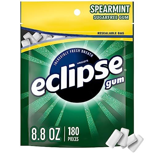 ECLIPSE Spearmint Sugar Free Chewing Gum, Bulk Pack, 180 Piece Bag