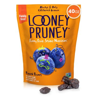 Looney Pruney Pitted Dried Prunes for the Family | Always California-Grown | Kosher | No Added Sugar &amp; No Preservatives (40 oz)