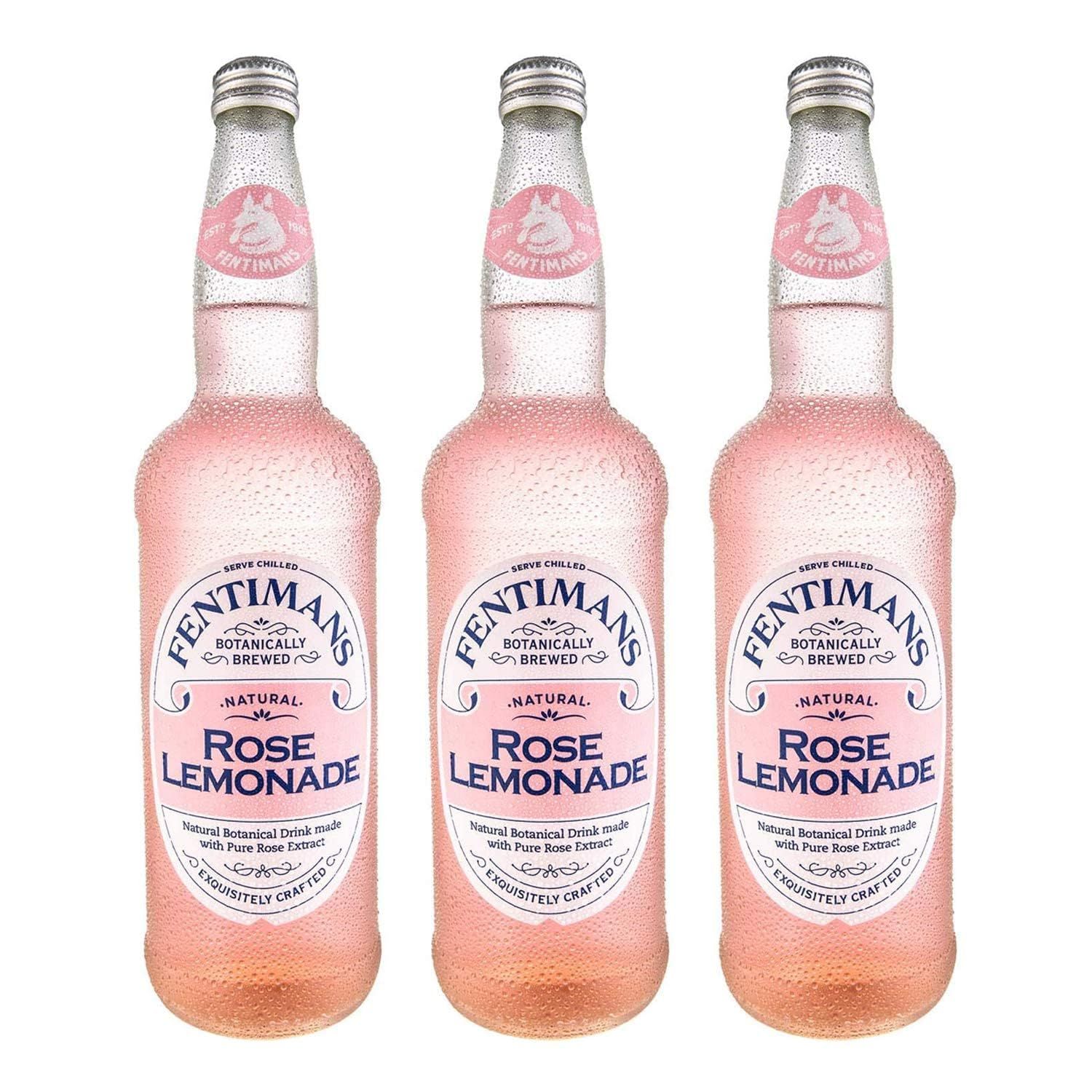 Fentimans Sparkling Rose Lemonade - Sparkling Pink Lemonade with Natural Ingredients &amp; Pure Rose Extract, Mixer, Craft Soda, Botanically Brewed Lemonade - 9.3 Fl Oz (Pack of 3)