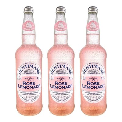 Fentimans Sparkling Rose Lemonade - Sparkling Pink Lemonade with Natural Ingredients &amp; Pure Rose Extract, Mixer, Craft Soda, Botanically Brewed Lemonade - 9.3 Fl Oz (Pack of 3)