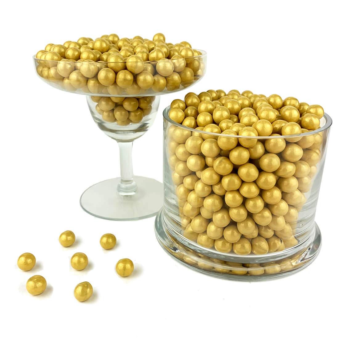 Color It Candy Shimmer Gold Sixlets 2 Lb Bag - Perfect For Table Centerpieces, Weddings, Birthdays, Candy Buffets, &amp; Party Favors.
