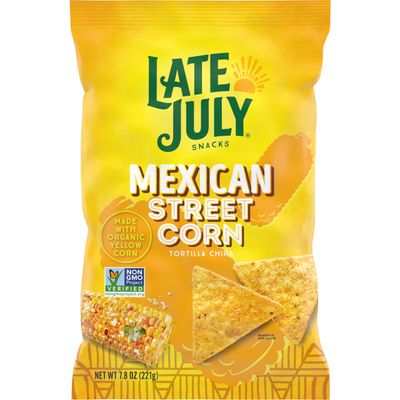 Late July Snacks, Mexican Street Corn Tortilla Chips, 7.8 Oz Bag (Pack of 12)