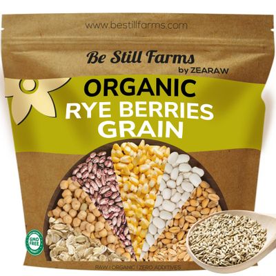 Organic Rye Berries Bulk (5.8 lb) - Whole Rye Grain Seeds by Be Still Farms - Rye Kernels Great for Flour, Bread, Cereal - High in Fiber &amp; Protein | USA Grown | USDA Certified | Vegan | Non-GMO