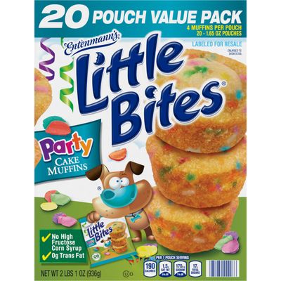Entenmann&#39;s Little Bites Party Cakes Muffins, 20 Pouch Value Pack