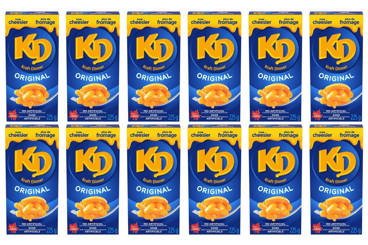 Kraft Dinner, Original Macaroni &amp; Cheese 225g/7.6oz, 12ct, Imported from Canada}