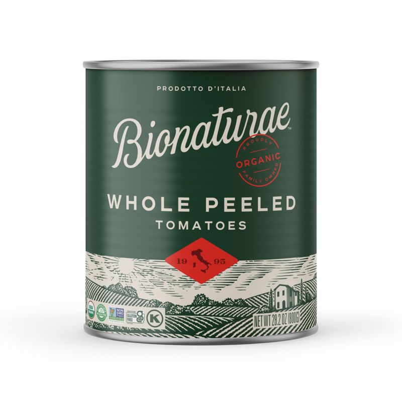 Bionaturae Organic Whole Peeled Tomatoes - Whole Peeled Tomatoes Canned, Tomatoes Organic, Keto Friendly, Non-GMO, No Added Sugar, No Added Salt, Made in Italy - 28.2 Oz, 12 Pack