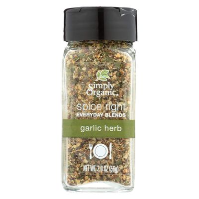 Simply Organic Spice Right Everyday Seasoning Blends, Garlic &amp; Herb, Certified Organic | 2 oz | Pack of 6
