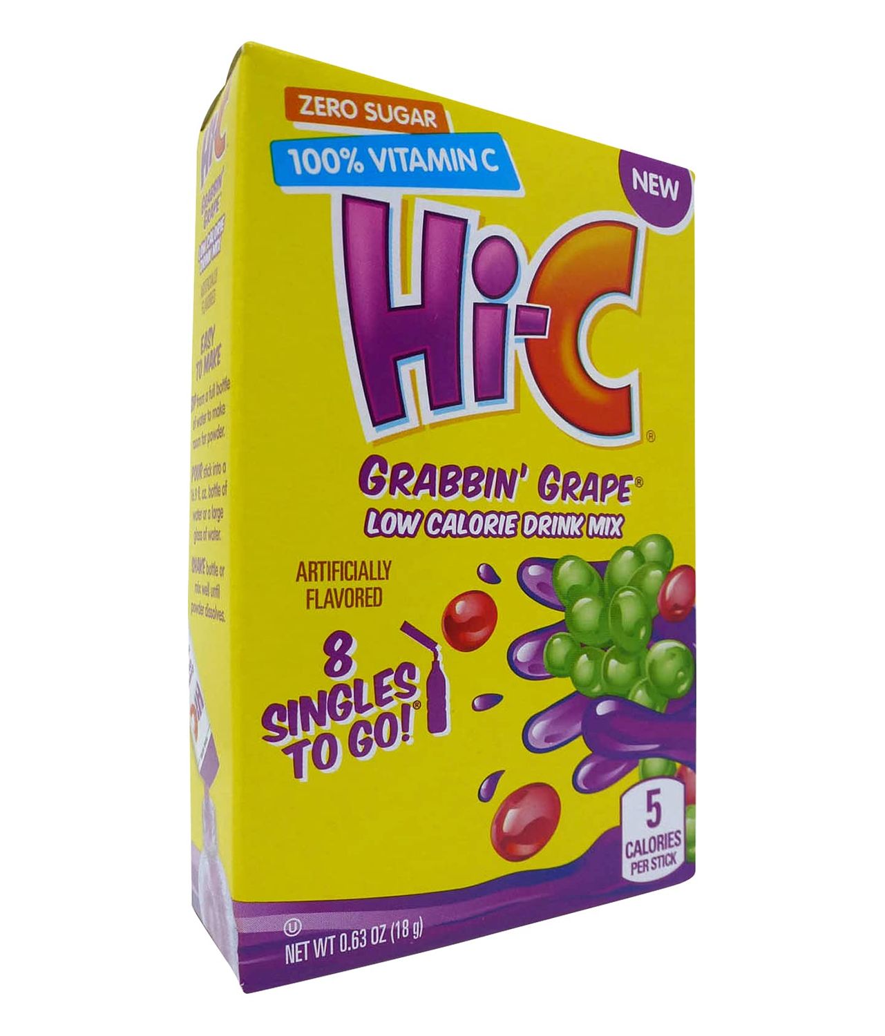 Hi-C GGRABBIN&#39; GRAPE LOW CALORIE DRINK MIX single To GO