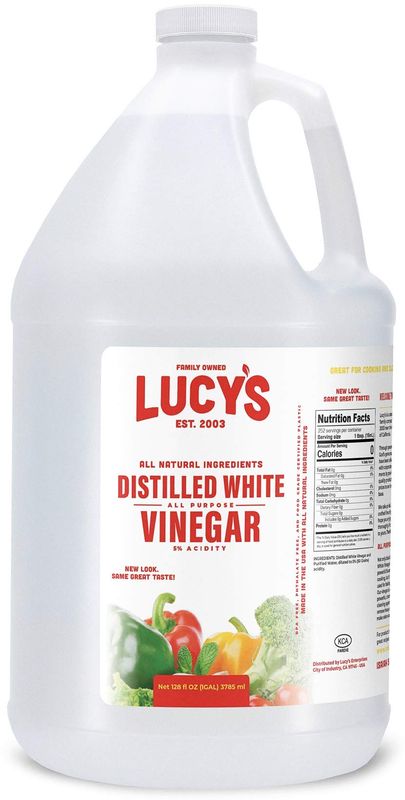 Lucy&#39;s Family Owned - Natural Distilled White Vinegar, 1 Gallon (128 oz) - 5% Acidity (White Vinegar, 1 Gallon (128 fl oz.))