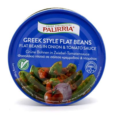 Palirria Ready to Eat Greek Style Flat Beans Fasolakia in Tomato Sauce