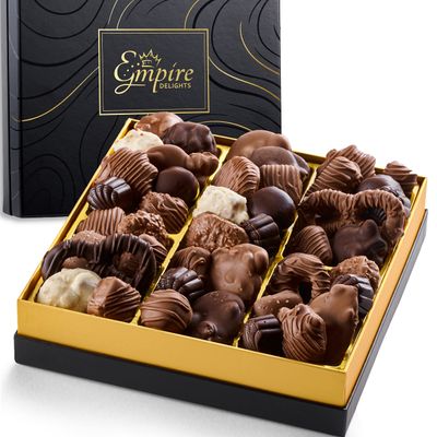 Chocolate Gift Box with Assorted Gourmet Chocolates - Food Gift Basket for Women and Men - Birthday, Thank You, Present idea for Him and Her