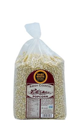Amish Country Popcorn - Baby White (6 Pound Bag) - Small &amp; Tender Popcorn - Old Fashioned And Delicious with Recipe Guide