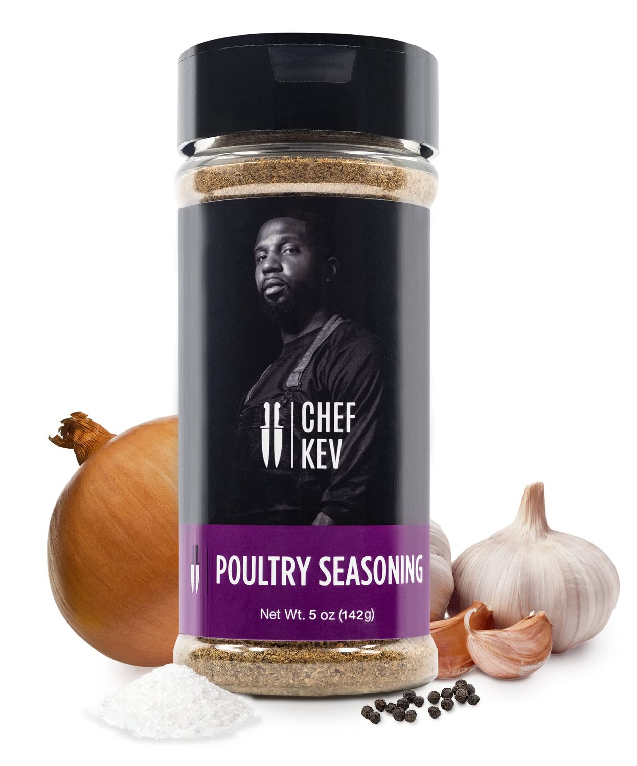 Poultry Seasoning by Chef Kev - Vegan Poultry Seasoning and Rub With Fresh Herbs and Spices - Pairs Well With Chicken, Turkey, Duck, and More - 5.8 OZ