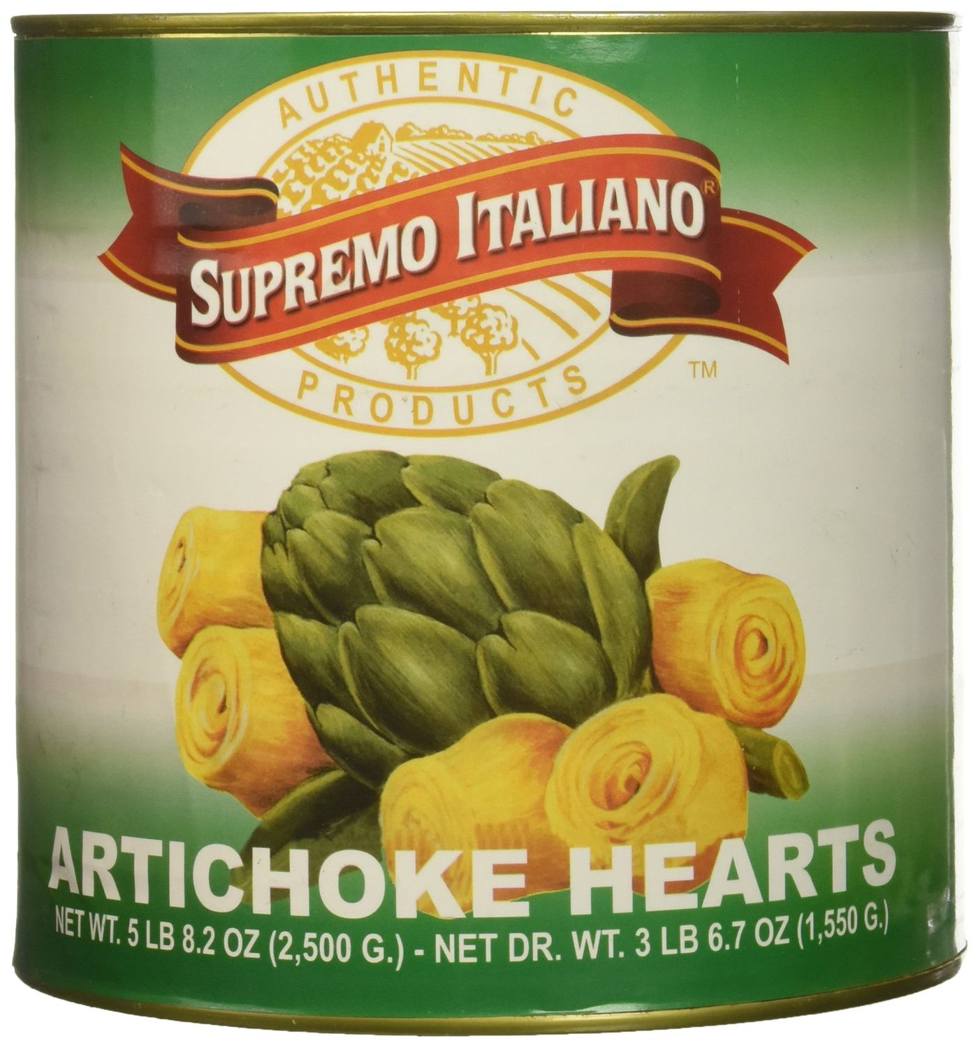 Supremo Italiano Whole Artichoke Hearts, 55 Ounce