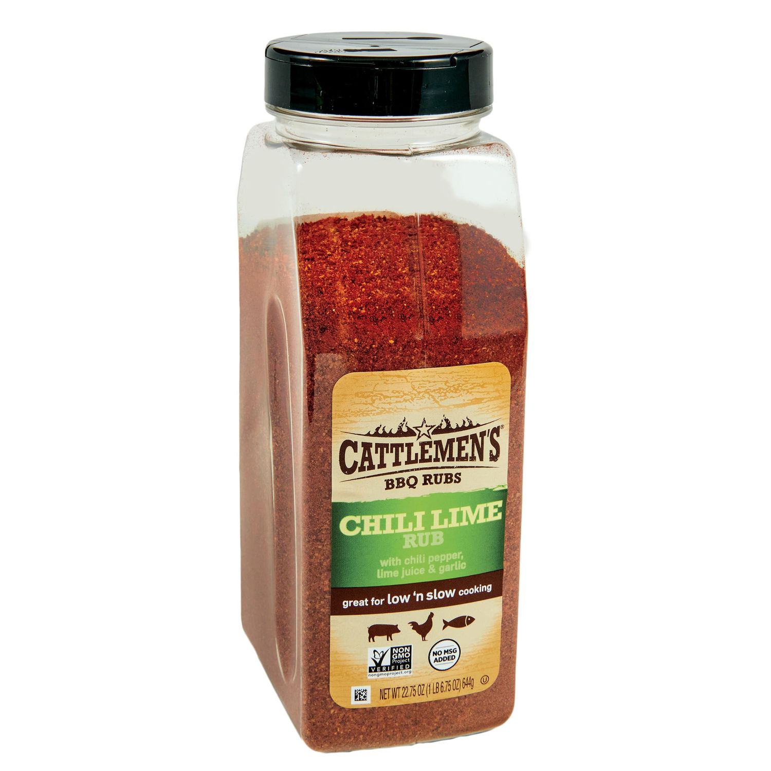 Cattlemen&#39;s Chili Lime Rub, 22.75 oz - One 22.75 Ounce Container of Chili and Lime Rub Made of Sea Salt, Chili Pepper, Garlic, and Lime Juice Perfect for Seafood, Pork, and Chicken