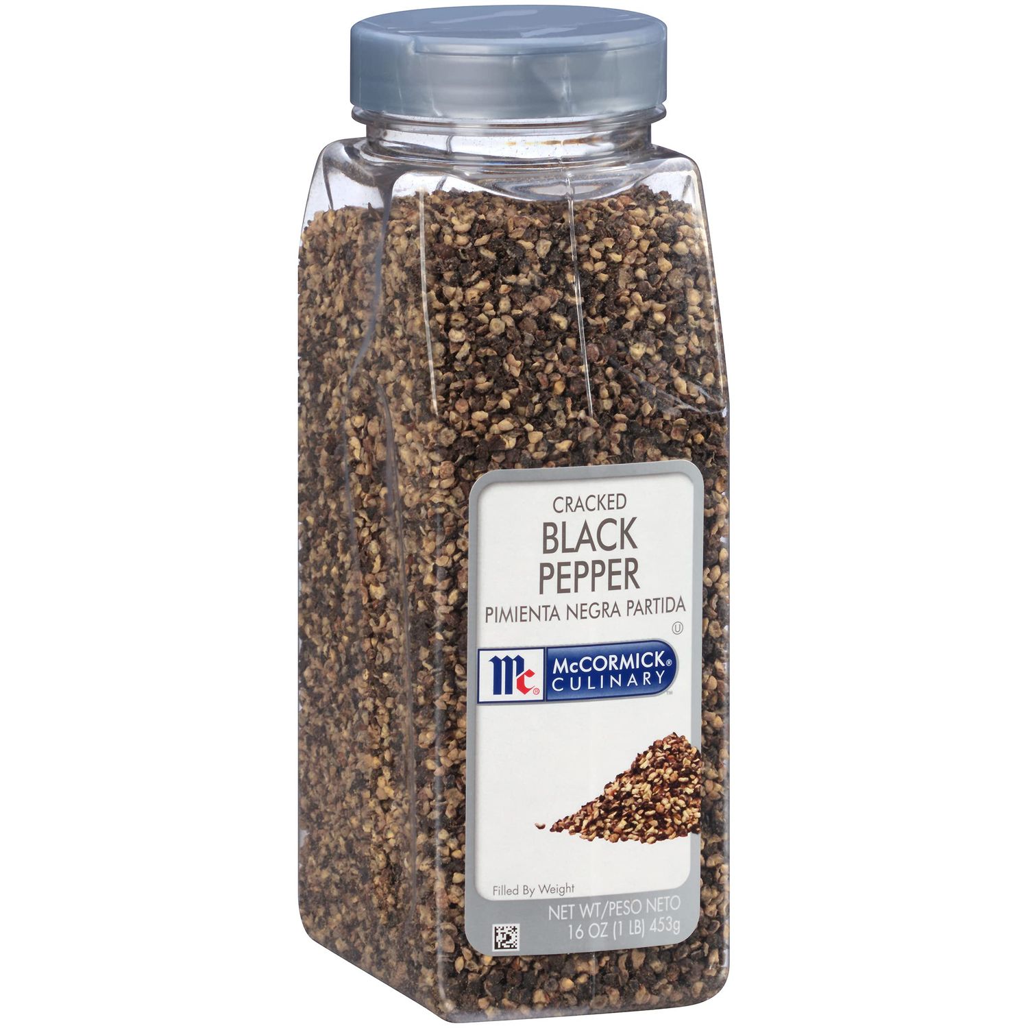McCormick Culinary Cracked Black Pepper, 16 oz - One 16 Ounce Container of Cracked Black Peppercorns for Garnishes, Best with Kabobs, Steak, Marinades, Tossed Salads and More