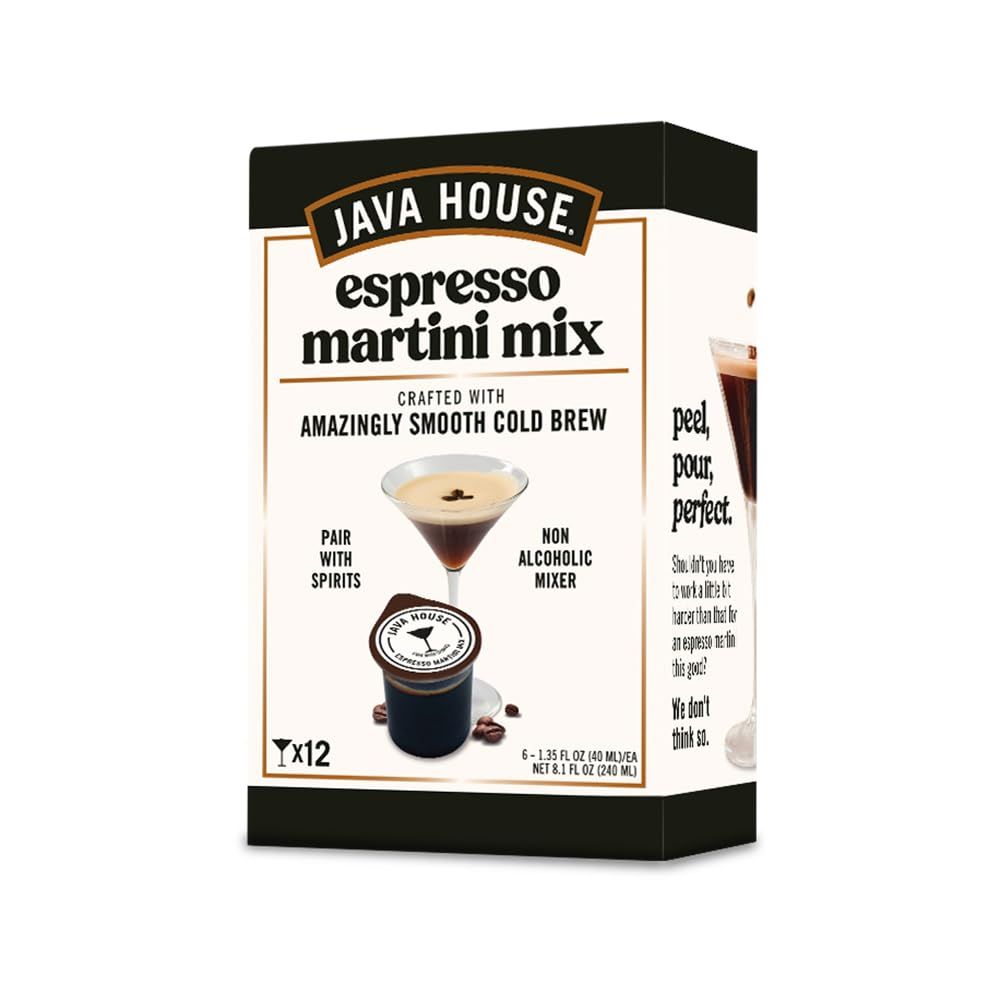 Java House Cold Brew Espresso Martini Mix, Ready to Use Liquid Coffee Concentrate Pods - 1.35 Fluid Ounces Each (Pack of 6, makes 12 cocktails)