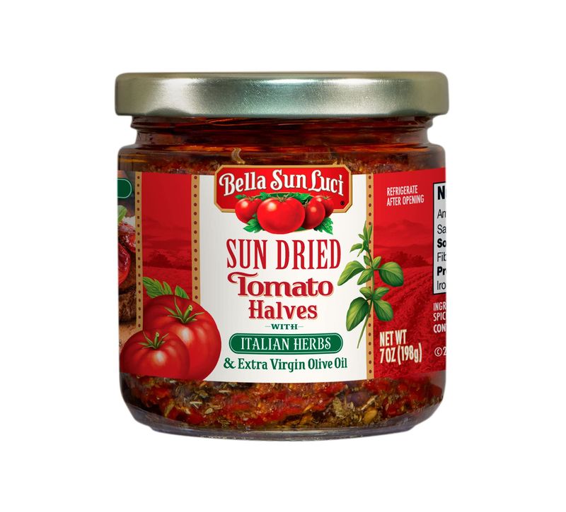 Bella Sun Luci Sun Dried Tomato Halves with Italian Herbs and Extra Virgin Olive Oil