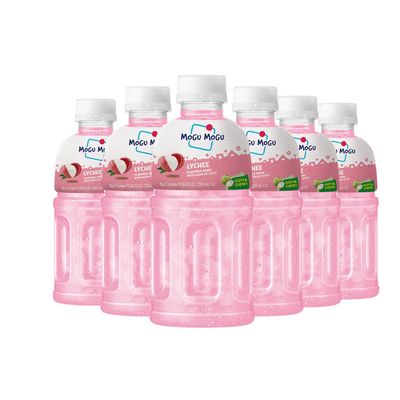 Mogu Mogu fruit juice Lychee juice (6 Packs) Delicious fruit juice for kids. Kids juice with nata de coco, coconut jelly. Juices bottles made for adults and kids ready to drink juices