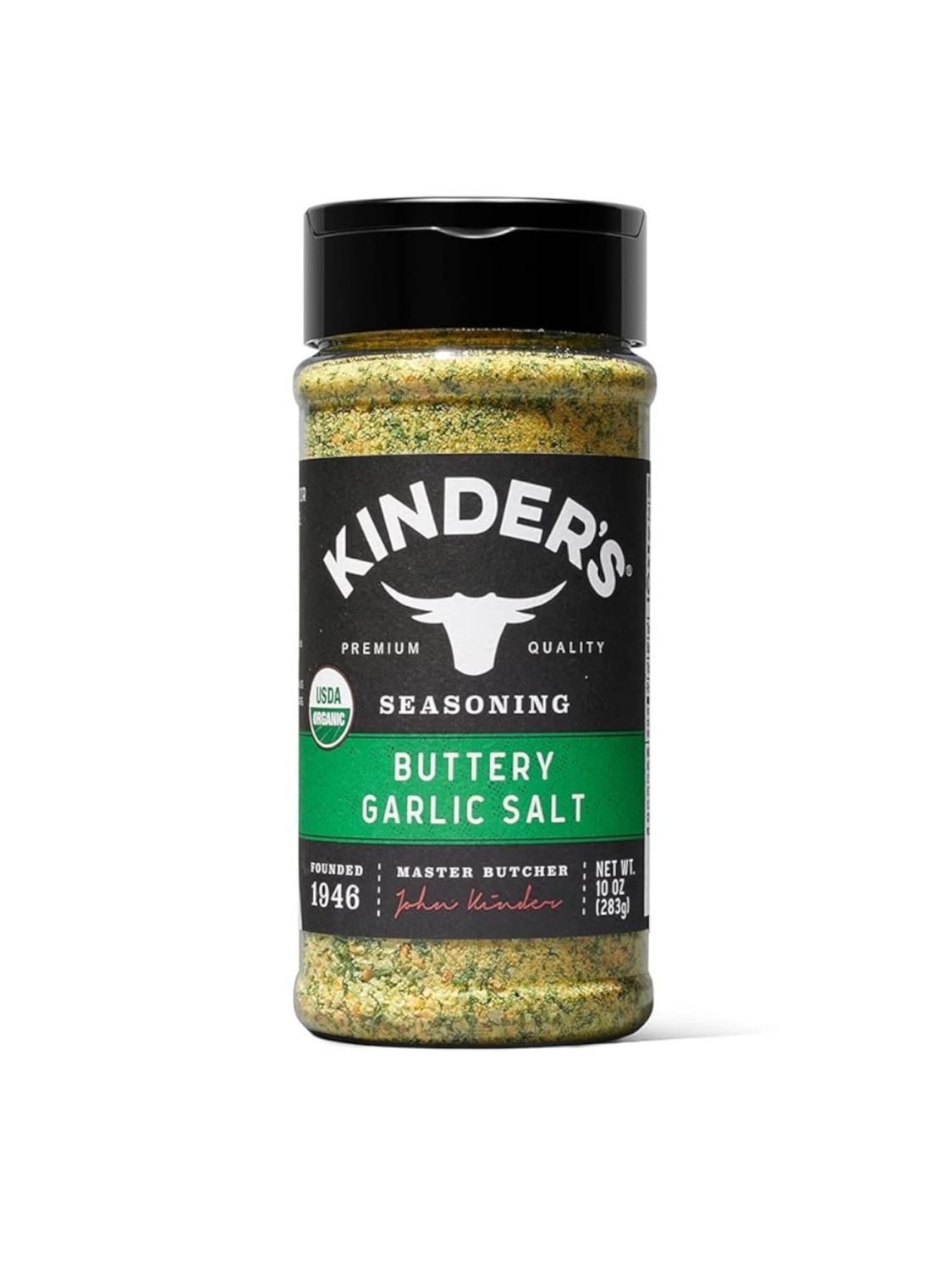 Kinder&#39;s Organic Buttery Garlic Master Salt Seasoning (Garlic, Sea Salt and Butter), Premium Quality Seasoning, MSG Free and USDA Certified Organic, 2.75 oz