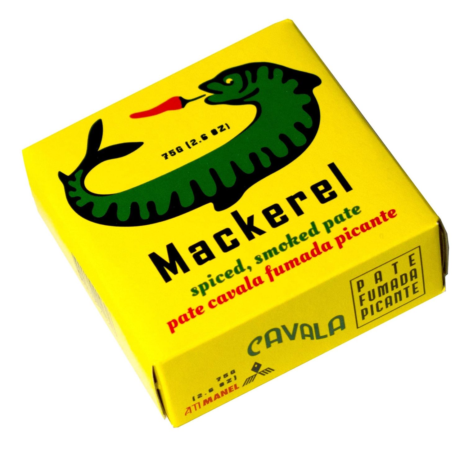 Portuguese Smoked Spiced Mackerel Pate | B Vitamins, Omega-3 | Tinned Seafood by Ati Manel | 1 x 75g Cans