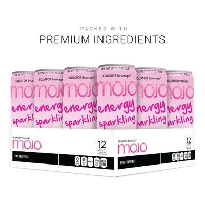 MOJO Energy Sparkling Pink Grapefruit | Hydration Drink & Sports Drink | Electrolytes Beverage 1043 mg | Vitamin B & C | Hydration Drink for Skin & Body | 10.8 Oz (Pack Of 12)