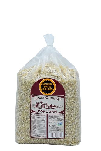 Amish Country Popcorn | 6 lb Bag | Medium White Popcorn Kernels | Old Fashioned, Non-GMO and Gluten Free (Medium White - 6 lb Bag)