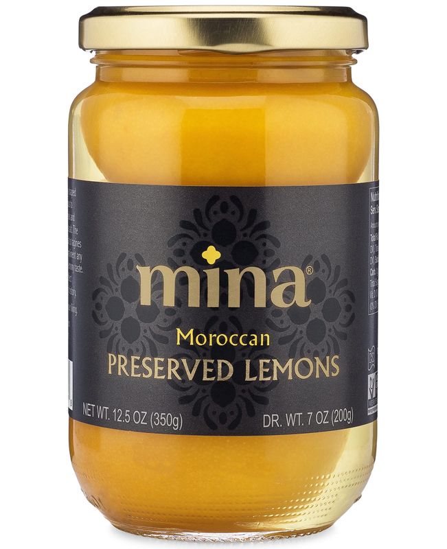 Mina Preserved Lemons - 12.5 Ounce Authentic Moroccan Gourmet Beldi Lemons, Moroccan Preserved Lemons in Jar, Ideal for Tagine, Couscous, Preserved Lemon, Non-GMO, Vegan, Keto, Kosher, Gluten Free